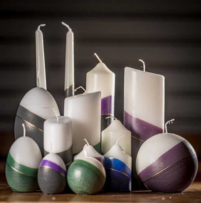 A range of candles in lots of shapes and sizes.